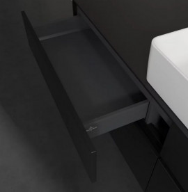 Тумба під раковину Villeroy & Boch Collaro 160х50 см МДФ чорний матовий лак C04900PD