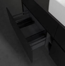 Тумба під раковину Villeroy & Boch Collaro 160х50 см МДФ чорний матовий лак C04900PD