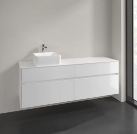 Тумба под раковину Villeroy & Boch Collaro 160х50 см МДФ глянцевый белый C05000DH