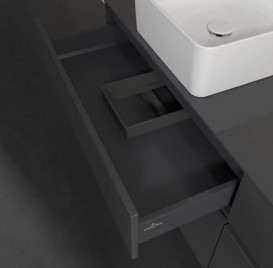 Тумба под раковину Villeroy & Boch Collaro 160х50 см МДФ глянцевый серый C05000FP