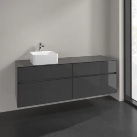 Тумба под раковину Villeroy & Boch Collaro 160х50 см МДФ глянцевый серый C05000FP