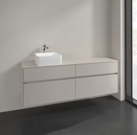 Тумба под раковину Villeroy & Boch Collaro 160х50 см ДСП мягкий серый C05000VK