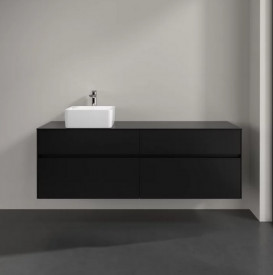 Тумба под раковину Villeroy & Boch Collaro 160х50 см МДФ черный матовый лак C05000PD