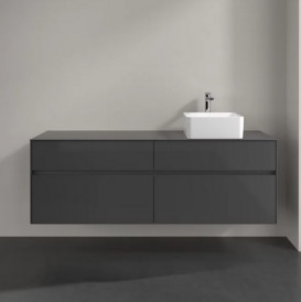 Тумба под раковину Villeroy & Boch Collaro 160х50 см МДФ глянцевый серый C05100FP