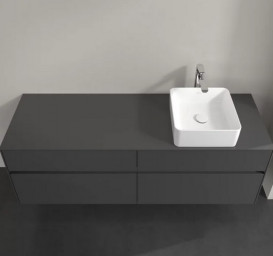 Тумба под раковину Villeroy & Boch Collaro 160х50 см МДФ глянцевый серый C05100FP