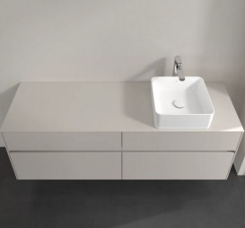 Тумба під раковину Villeroy & Boch Collaro 160х50 см ДСП м'який сірий C05100VK