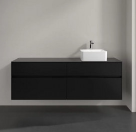 Тумба під раковину Villeroy & Boch Collaro 160х50 см ДСП чорний матовий лак C05100PD