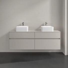 Тумба под раковину Villeroy & Boch Collaro 160х50 см ДСП мягкий серый C05200VK