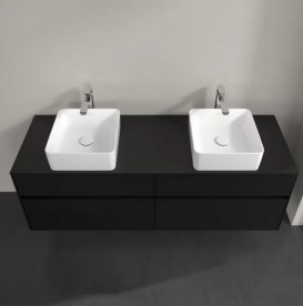 Тумба під раковину Villeroy & Boch Collaro 160х50 см МДФ чорний матовий лак C05200PD