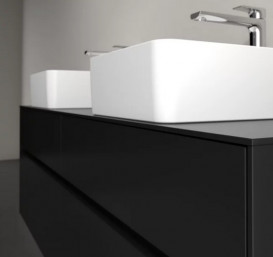 Тумба під раковину Villeroy & Boch Collaro 160х50 см МДФ чорний матовий лак C05200PD