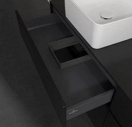 Тумба під раковину Villeroy & Boch Collaro 160х50 см МДФ чорний матовий лак C05200PD