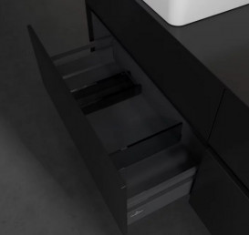 Тумба під раковину Villeroy & Boch Collaro 160х50 см МДФ чорний матовий лак C05200PD