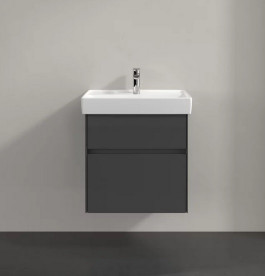 Тумба під раковину Villeroy & Boch Collaro 55,4х44,4 см із підсвічуванням МДФ глянсовий сірий C008B0FP