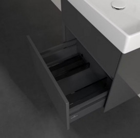 Тумба під раковину Villeroy & Boch Collaro 55,4х44,4 см із підсвічуванням МДФ глянсовий сірий C008B0FP
