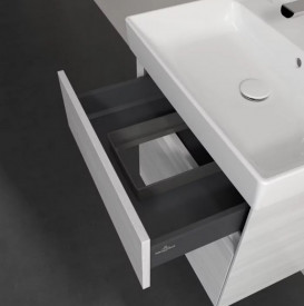 Тумба під раковину Villeroy & Boch Collaro 55,4х44,4 см із підсвічуванням ДСП біле дерево C008B0E8