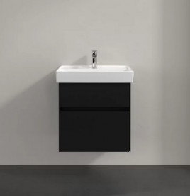 Тумба под раковину Villeroy & Boch Collaro 55,4х44,4 см с подсветкой МДФ черный матовый лак C008B0PD