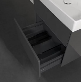 Тумба під раковину Villeroy & Boch Collaro 60,4х44,4 см із підсвічуванням МДФ глянсовий сірий C009B0FP