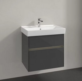 Тумба під раковину Villeroy & Boch Collaro 60,4х44,4 см із підсвічуванням МДФ глянсовий сірий C009B0FP