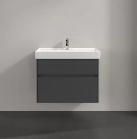 Тумба под раковину Villeroy & Boch Collaro 75,4х44,4 см с подсветкой МДФ глянцевый серый C010B0FP