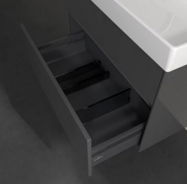 Тумба под раковину Villeroy & Boch Collaro 75,4х44,4 см с подсветкой МДФ глянцевый серый C010B0FP