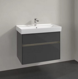 Тумба под раковину Villeroy & Boch Collaro 75,4х44,4 см с подсветкой МДФ глянцевый серый C010B0FP