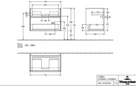 Тумба під раковину Villeroy & Boch Collaro 75,4х44,4 см із підсвічуванням ДСП сірий трюфель C010B0VG