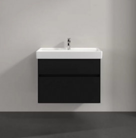 Тумба під раковину Villeroy & Boch Collaro 75,4х44,4 см із підсвічуванням МДФ чорний матовий лак C010B0PD