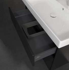 Тумба під раковину Villeroy & Boch Collaro 75,4х44,4 см із підсвічуванням МДФ чорний матовий лак C010B0PD