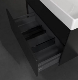 Тумба під раковину Villeroy & Boch Collaro 75,4х44,4 см із підсвічуванням МДФ чорний матовий лак C010B0PD