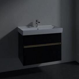 Тумба під раковину Villeroy & Boch Collaro 75,4х44,4 см із підсвічуванням МДФ чорний матовий лак C010B0PD