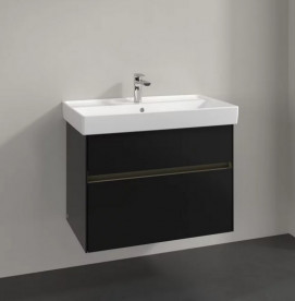 Тумба під раковину Villeroy & Boch Collaro 75,4х44,4 см із підсвічуванням МДФ чорний матовий лак C010B0PD