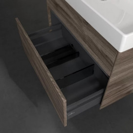Тумба под раковину Villeroy & Boch Collaro 75,4х44,4 см с подсветкой ДСП каменный дуб C010B0RK
