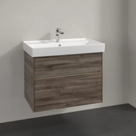 Тумба под раковину Villeroy & Boch Collaro 75,4х44,4 см с подсветкой ДСП каменный дуб C010B0RK