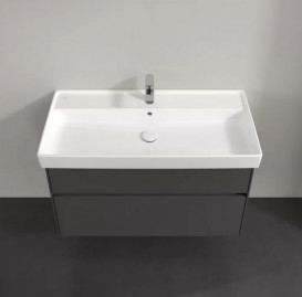 Тумба під раковину Villeroy & Boch Collaro 95,4х44,4 см із підсвічуванням МДФ глянсовий сірий C011B0FP