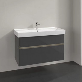 Тумба під раковину Villeroy & Boch Collaro 95,4х44,4 см із підсвічуванням МДФ глянсовий сірий C011B0FP