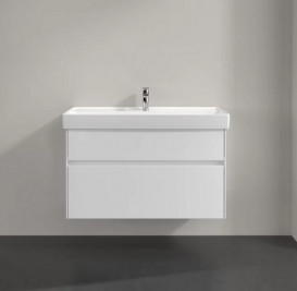 Тумба під раковину Villeroy & Boch Collaro 95,4х44,4 см із підсвічуванням ДСП матовий білий C011B0MS