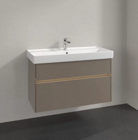 Тумба под раковину Villeroy & Boch Collaro 95,4х44,4 см с подсветкой ДСП трюфель серый C011B0VG