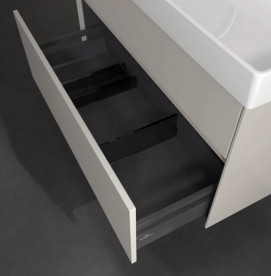 Тумба под раковину Villeroy & Boch Collaro 95,4х44,4 см с подсветкой ДСП мягкий серый C011B0VK