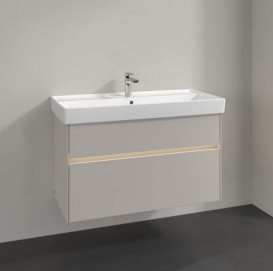 Тумба под раковину Villeroy & Boch Collaro 95,4х44,4 см с подсветкой ДСП мягкий серый C011B0VK
