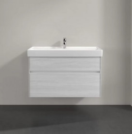 Тумба под раковину Villeroy & Boch Collaro 95,4х44,4 см с подсветкой ДСП белое дерево C011B0E8