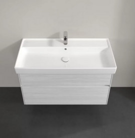 Тумба под раковину Villeroy & Boch Collaro 95,4х44,4 см с подсветкой ДСП белое дерево C011B0E8