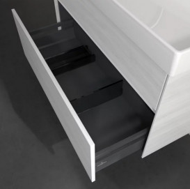 Тумба под раковину Villeroy & Boch Collaro 95,4х44,4 см с подсветкой ДСП белое дерево C011B0E8