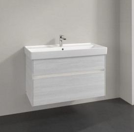 Тумба под раковину Villeroy & Boch Collaro 95,4х44,4 см с подсветкой ДСП белое дерево C011B0E8