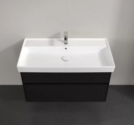 Тумба под раковину Villeroy & Boch Collaro 95,4х44,4 см с подсветкой МДФ черный матовый лак C011B0PD