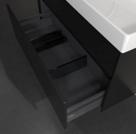 Тумба под раковину Villeroy & Boch Collaro 95,4х44,4 см с подсветкой МДФ черный матовый лак C011B0PD