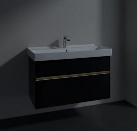 Тумба под раковину Villeroy & Boch Collaro 95,4х44,4 см с подсветкой МДФ черный матовый лак C011B0PD