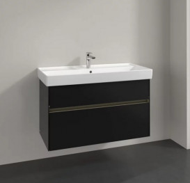 Тумба под раковину Villeroy & Boch Collaro 95,4х44,4 см с подсветкой МДФ черный матовый лак C011B0PD