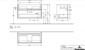 Тумба под раковину Villeroy & Boch Collaro 95,4х44,4 см с подсветкой ДСП дуб канзас C011B0RH