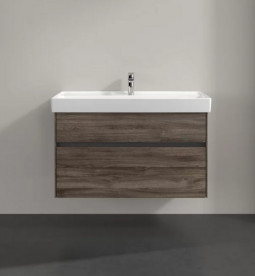 Тумба под раковину Villeroy & Boch Collaro 95,4х44,4 см с подсветкой ДСП каменный дуб C011B0RK