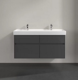 Тумба під раковину Villeroy & Boch Collaro 115,4 х44, 4 см з підсвічуванням МДФ глянсовий сірий C012B0FP